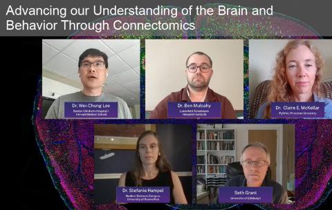 screenshot of virtual meeting grid of faces with names &amp; titles underneath