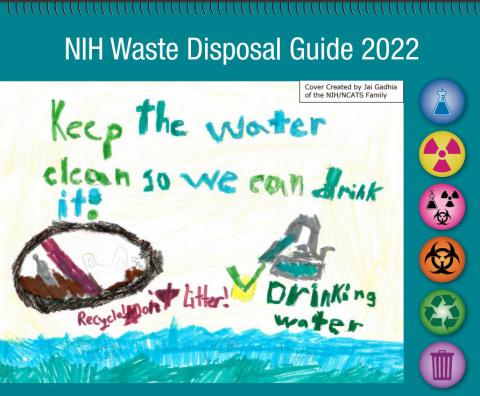 A book cover with a child's drawings and handwriting that reads: "Keep the water clean so we can drink it."