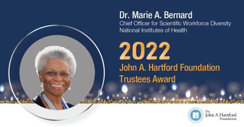 Bernard headshot cameo with award title overlaid beside