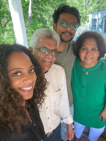 A selfie featuring Turner and the Ambudkar family