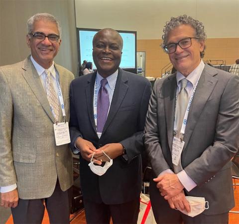 Parthasarathy, Mensah; and Pérez-Stable pose together.