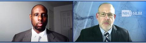 Screen shot of Mizelle and Reznick during the lecture