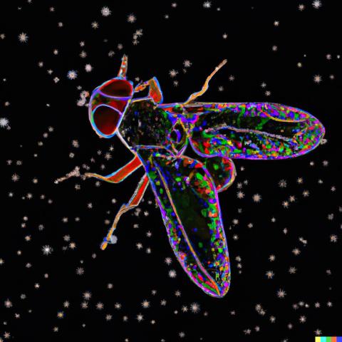 An artistic portrayal of a fruit fly. Seurat was a French painter most commonly associated with the Post-Impressionism movement in art