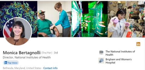 Screenshot of Bertagnolli's LinkedIn profile page.