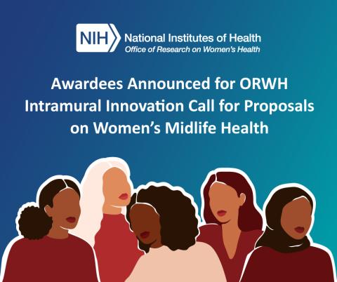 Poster showing women of different races and ages, with words: Awardees Announced for ORWH Intramural Innovation Call for Proposals
