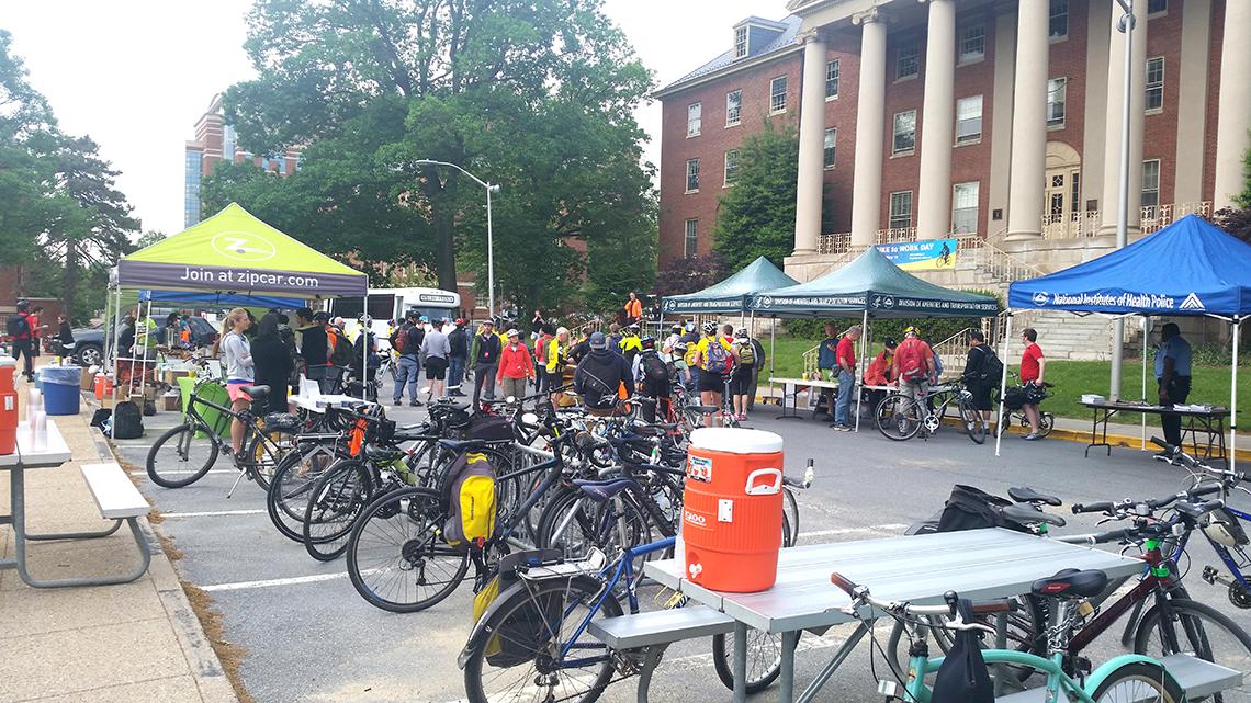 Bike to Work Day outdoor scene, 2015
