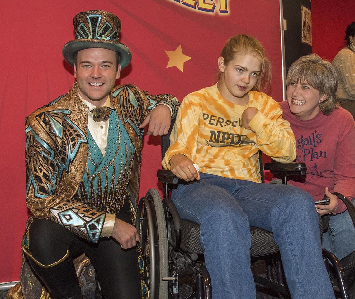 Ringmaster meets patient and her mom.