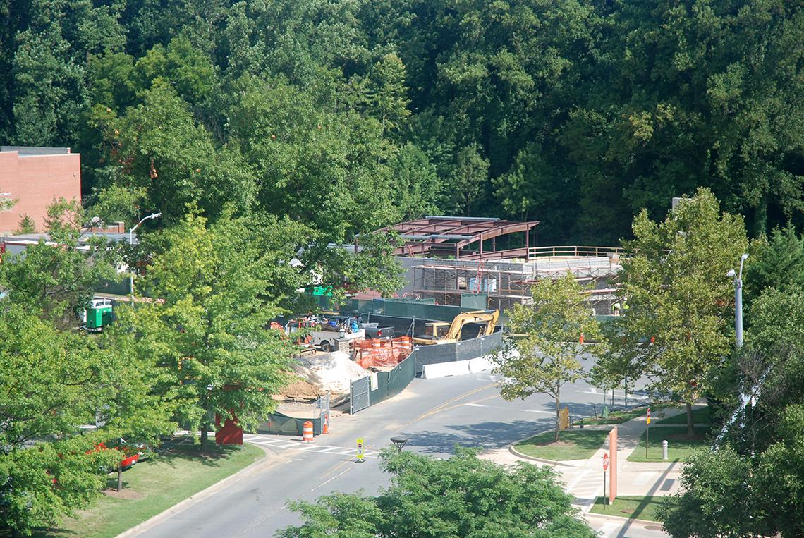 Overhead view of construction projects