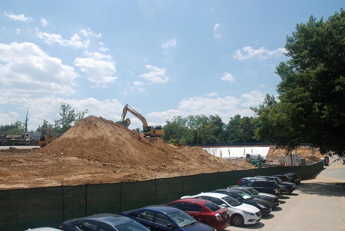 Dirt mound at construction site