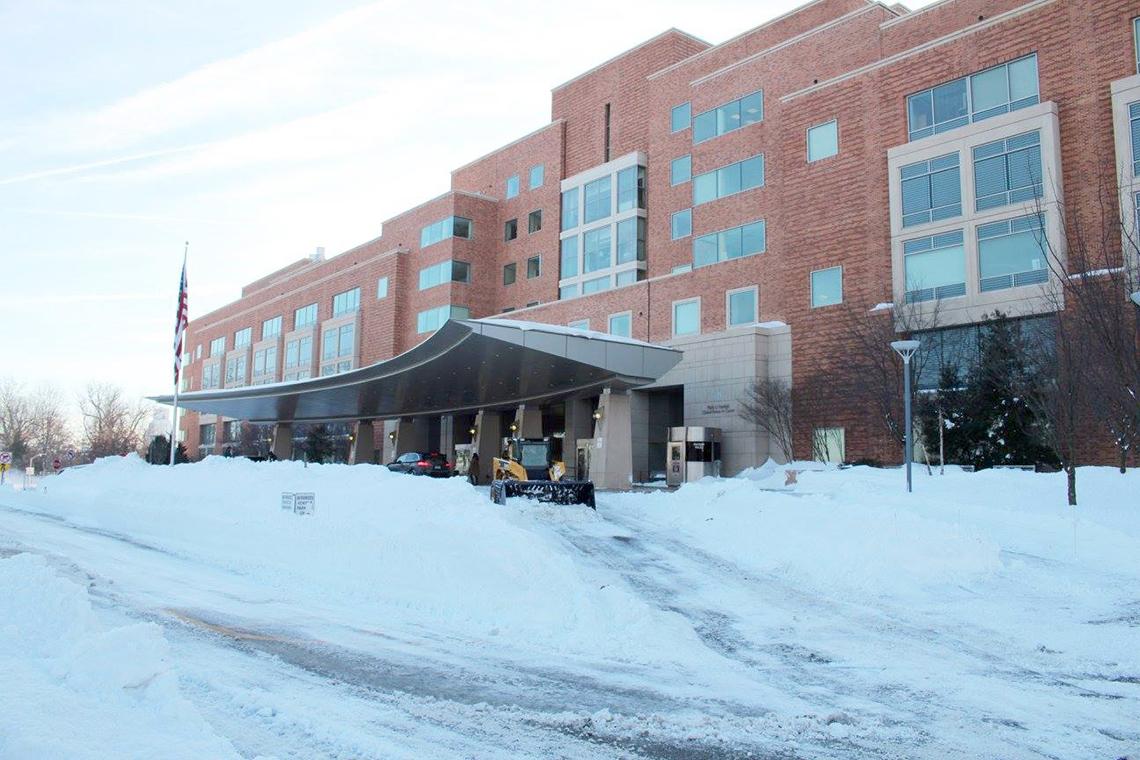 Snowy entrance to the CRC