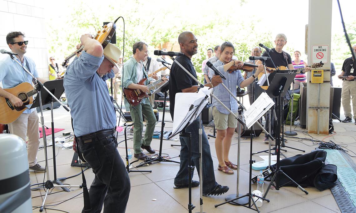 Dr. O'Shea rocks out on guitar.