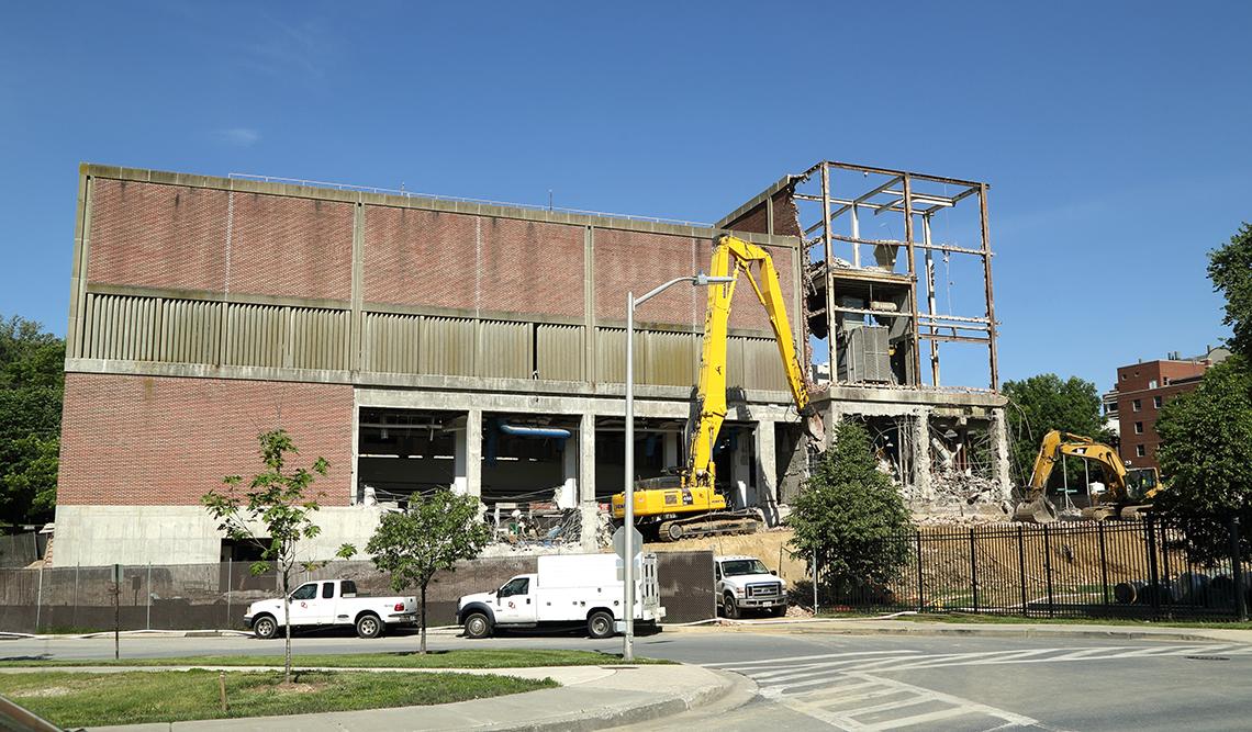 Image of building being demolished
