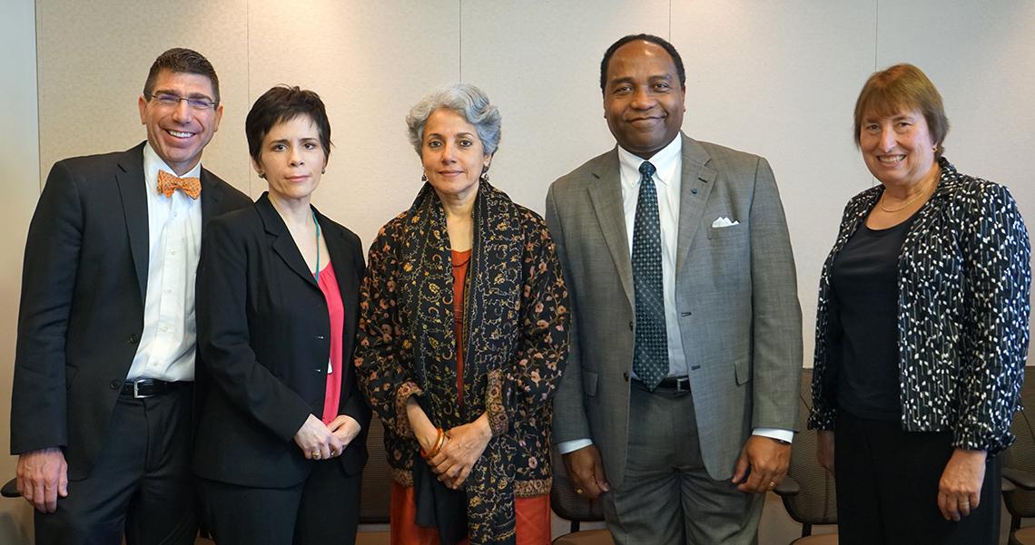NIDDK director and staff pose with director general of the Indian Council of Medical Research