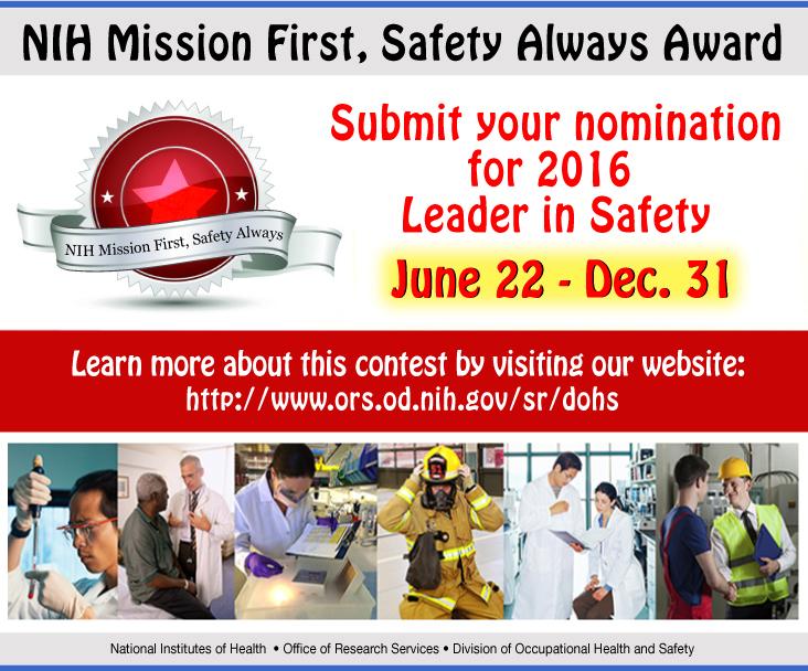 NIH Mission First, Safety Always Award