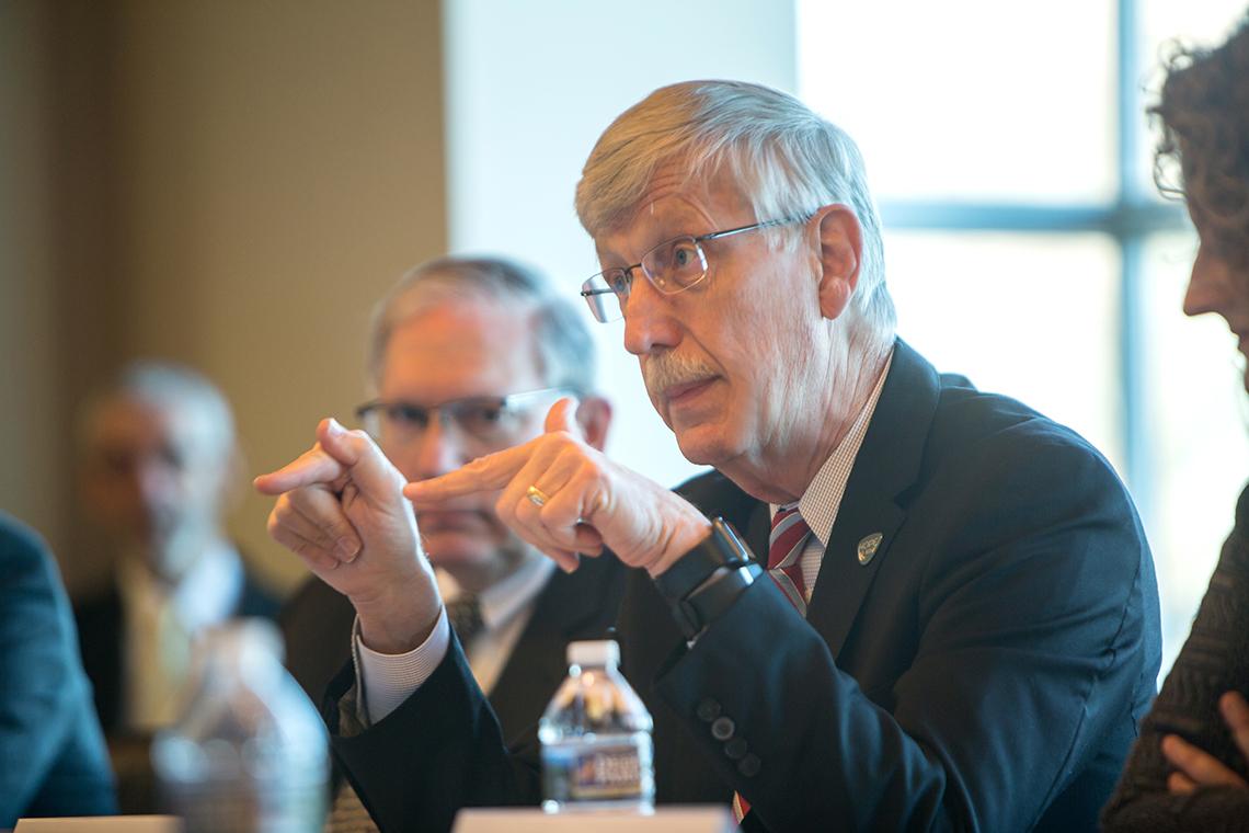 Dr. Collins speaks at meeting