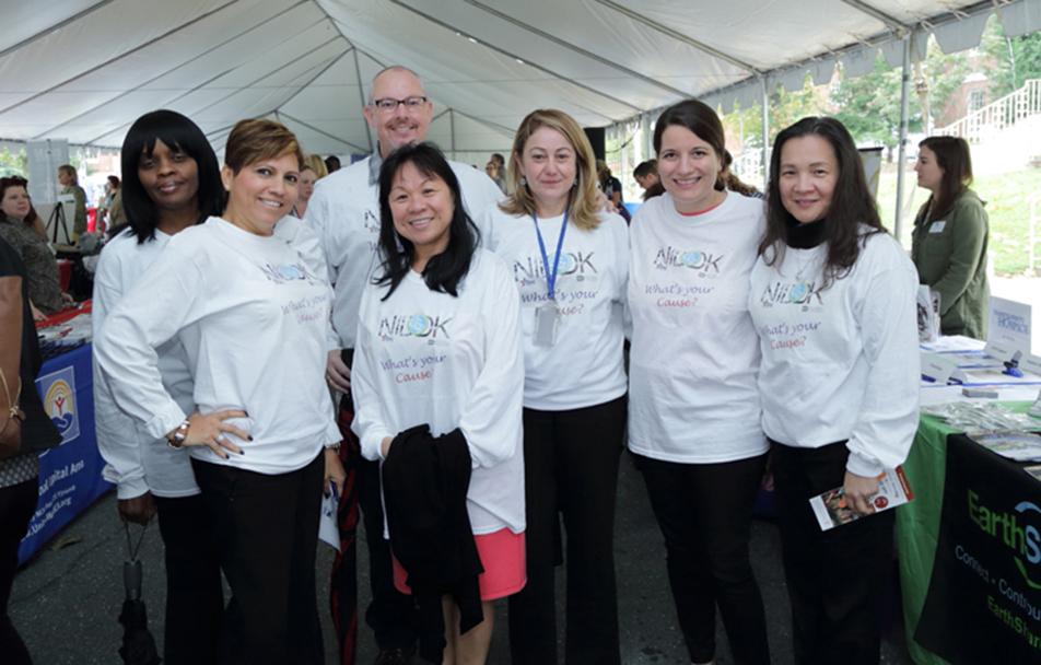 NIDDK colleagues wear white shirts emblazoned with "What's Your Cause?"