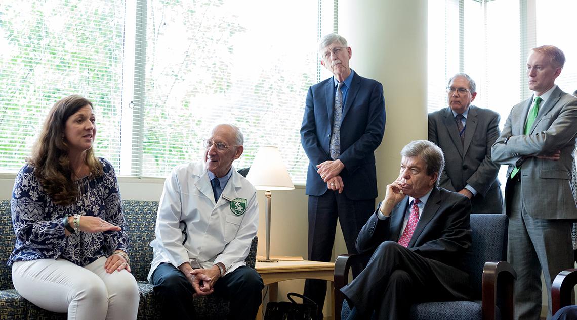 Patient chats with NIH leadership, Senators