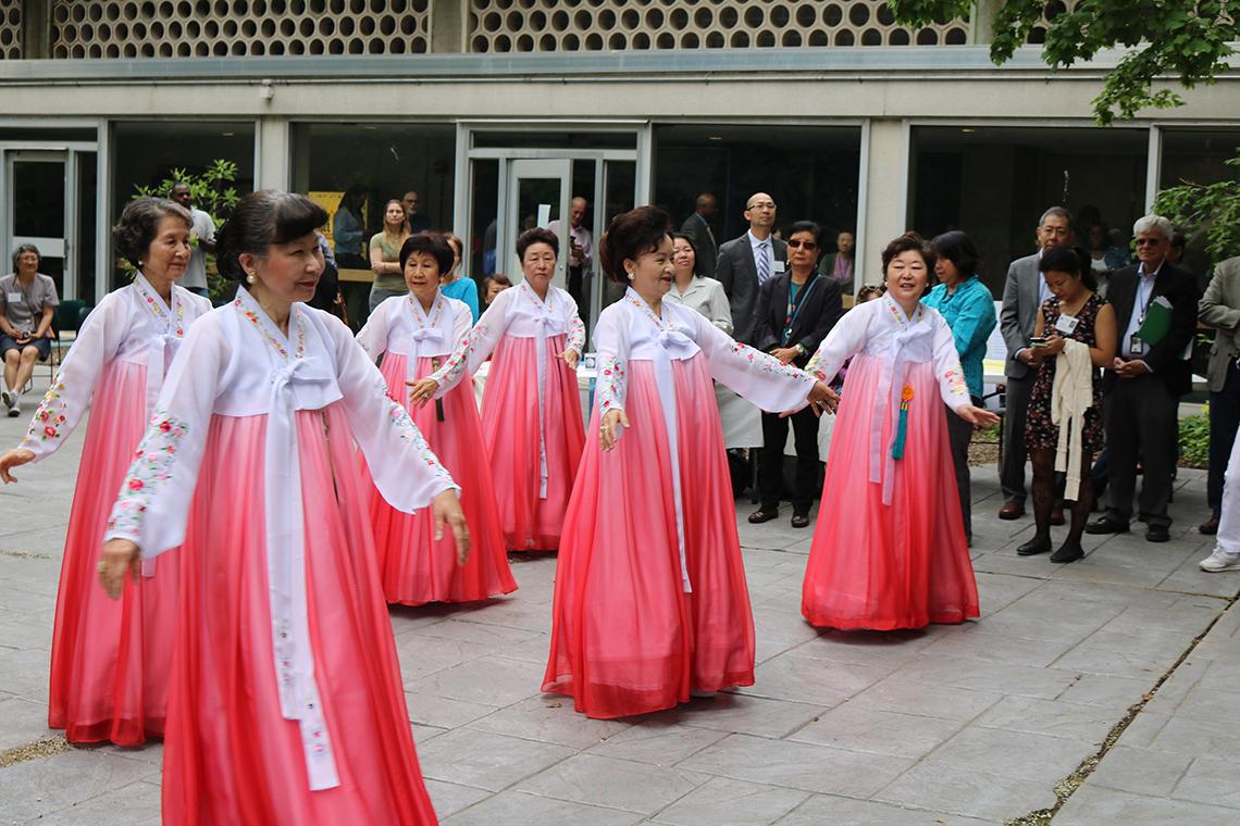 Korean dance group in action