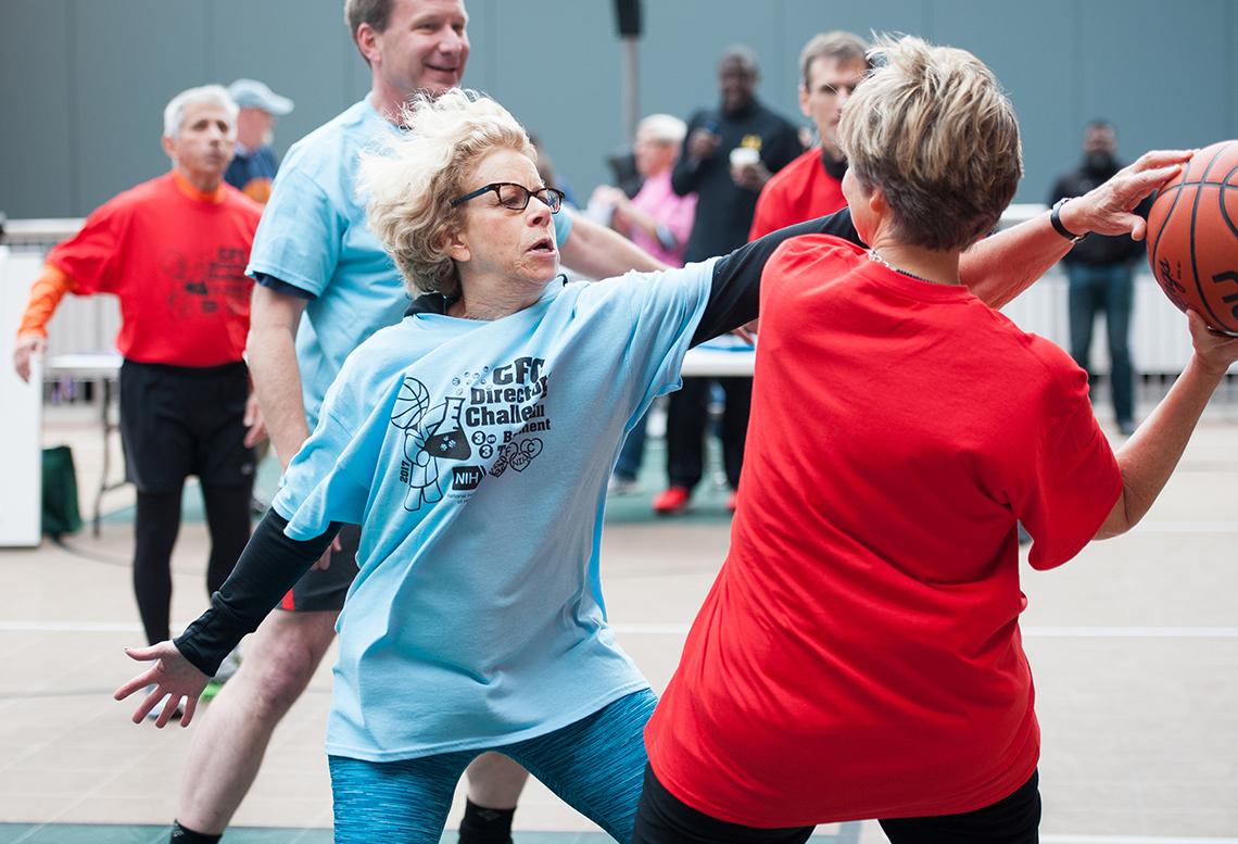 Bianchi tries to steal basketball from Backus