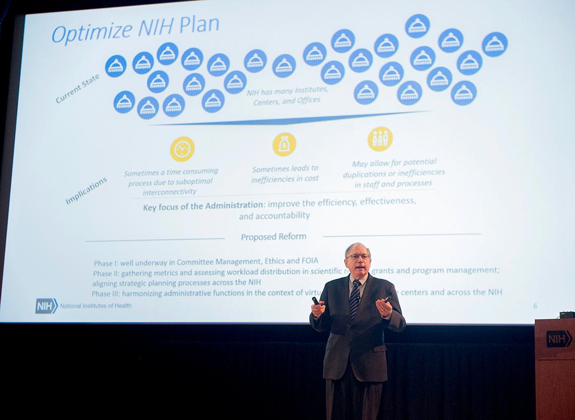 Tabak outlines plans to optimize NIH’s business functions.