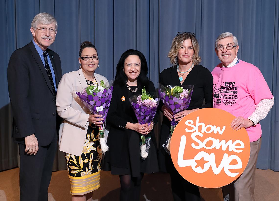 Collins and Koroshetz with Debra Gale, Monica Hanson and Christine Brake.