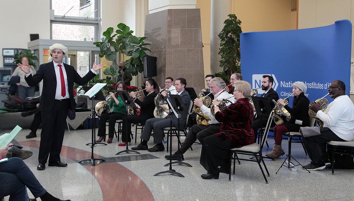NSO and NIH horn players perform holiday songs in CC atrium