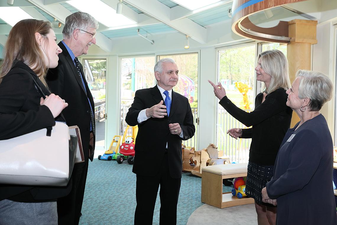 Rhode Island Sen. Jack Reed gets a tour of the Children’s Inn.