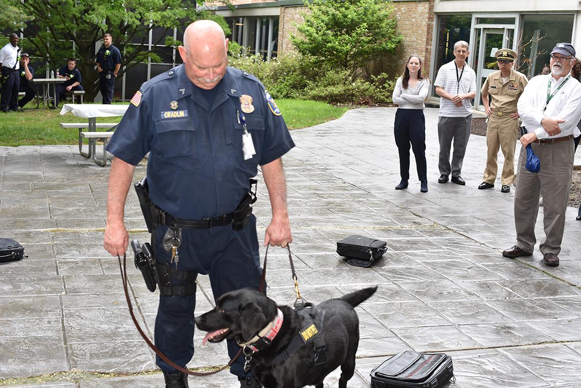 NIH Police Cpl. Steven Cradlin and K9 Diesel.