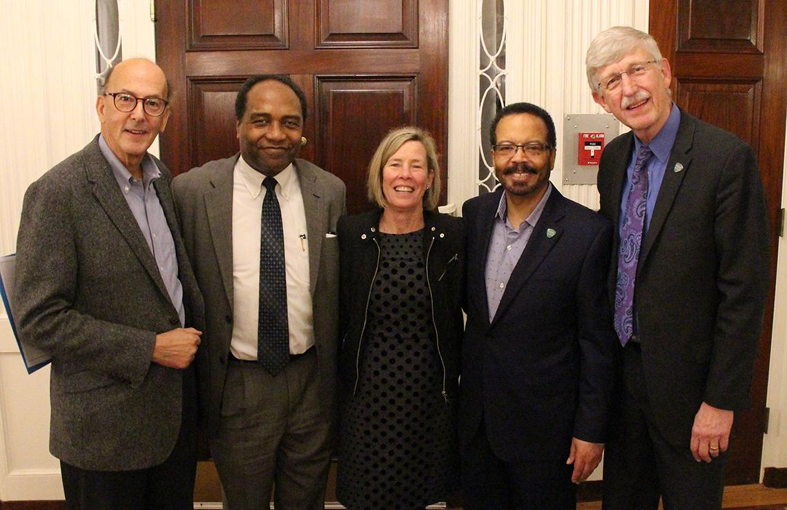 Glass, Rodgers, Baker, Pettigrew, and Collins pose for a group photo.