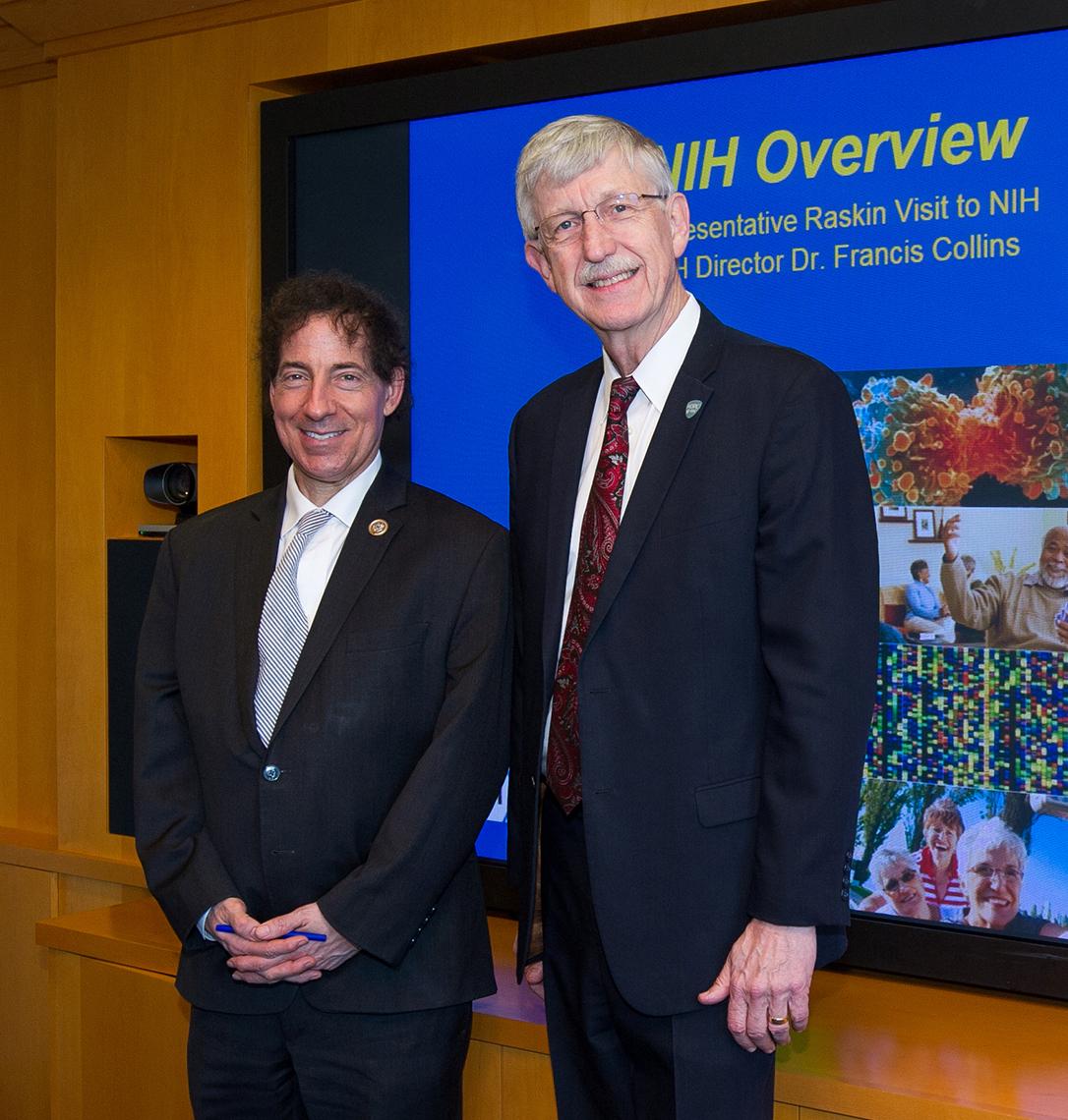 Rep. Jamie Raskin meets NIH director Dr. Francis Collins.