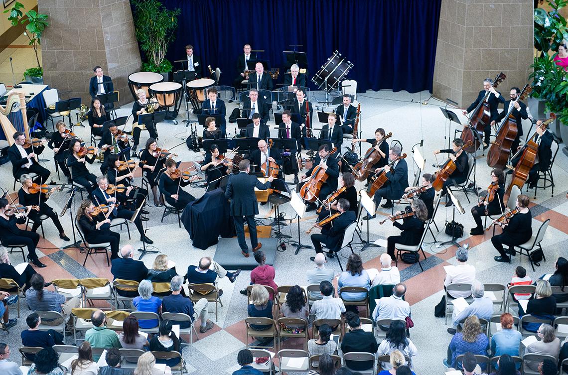 The NSO as seen from the upper floors of the CRC.