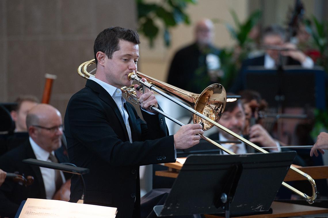NSO trombonist David Murray performs.