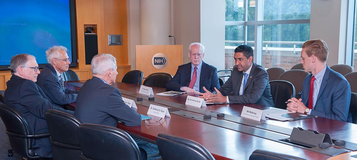 Khanna meets with Tabak, Rotrosen, Fauci, Wood, and McKelvey.