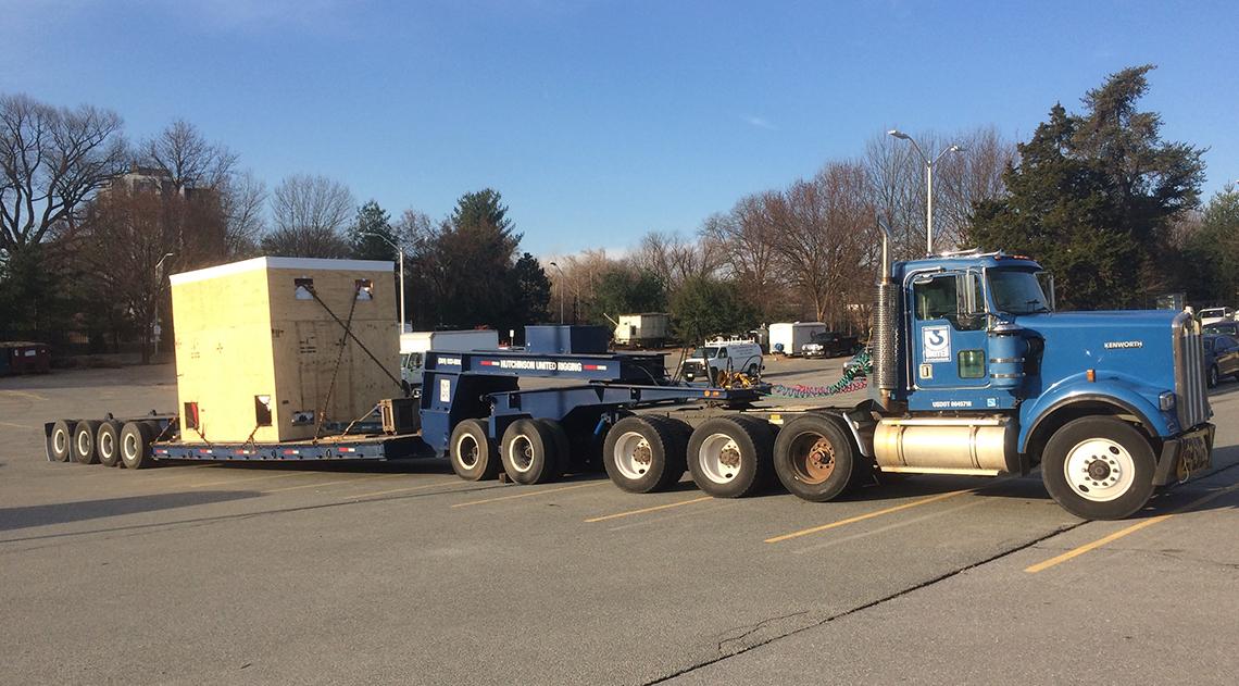 Magnet sits on a flatbed truck