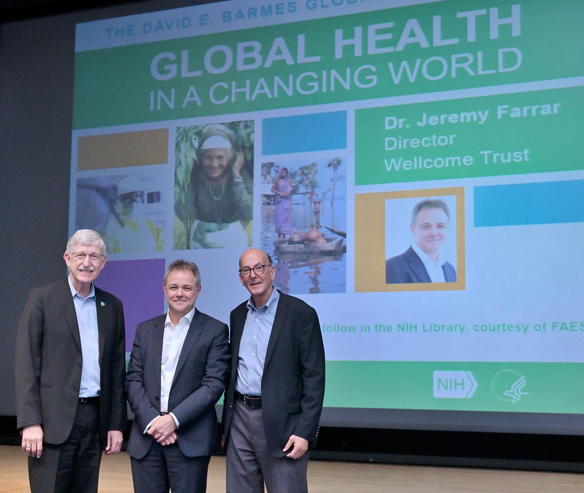 Collins and Glass greet Farrar.