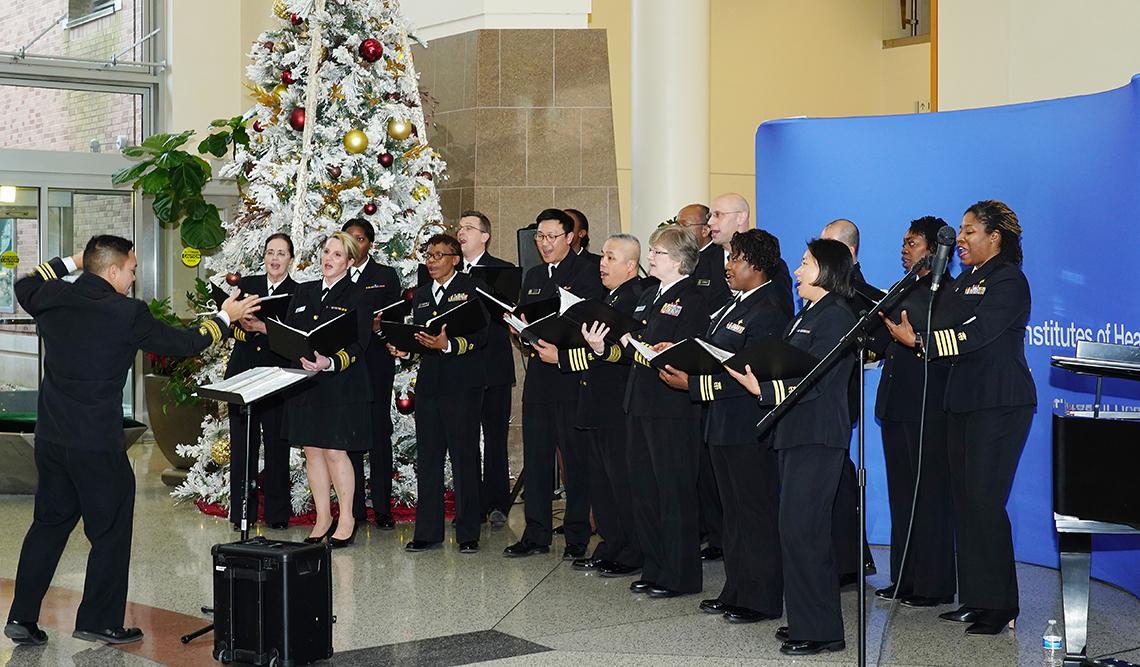PHS Ensemble performs at holiday party.