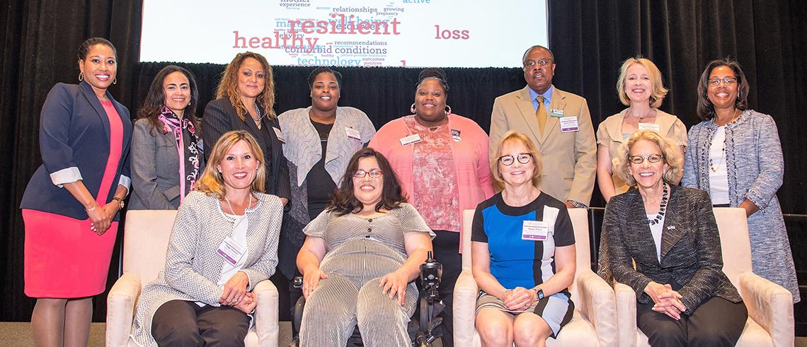 Attendees from NICHD’s Community Engagement Forum on Improving Maternal Health pose for a group photo