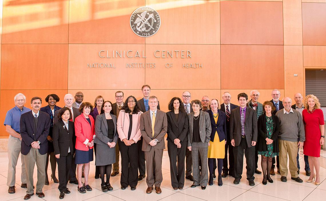 Group photo in the south lobby of the Clinical Center