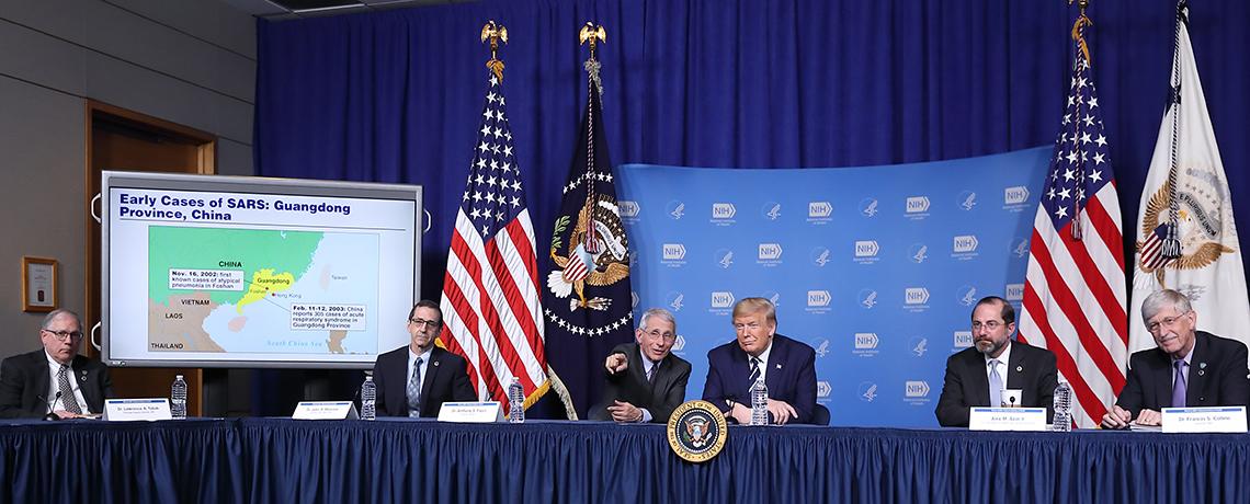 President with NIH and HHS leadership