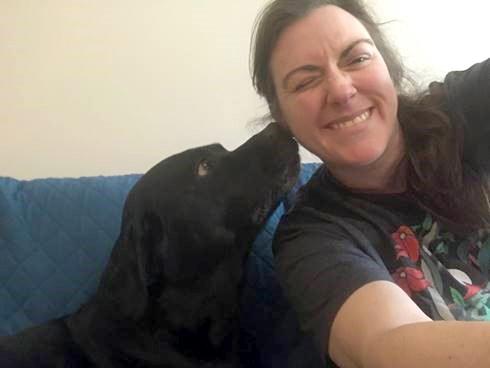 Bo nuzzles Stephanie Wildridge as she takes a selfie.