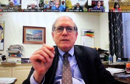 Tabak speaks virtually from his office