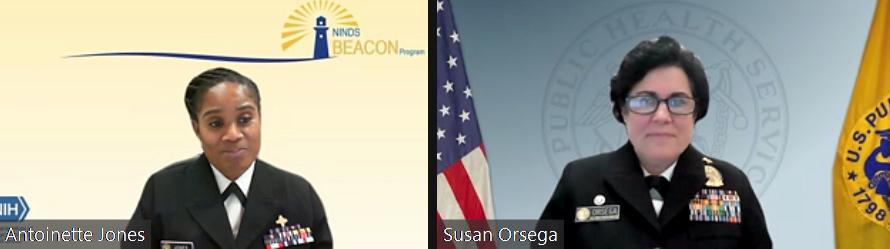 Capt. Antoinette Jones (l) and Radm. Susan Orsega