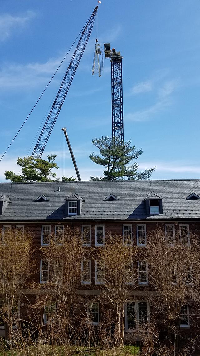 Crane behind Bldg. 60