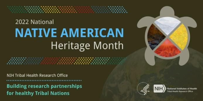 A graphic advertising National Native American Heritage Month