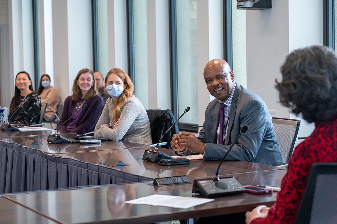 Johnson speaks at the event