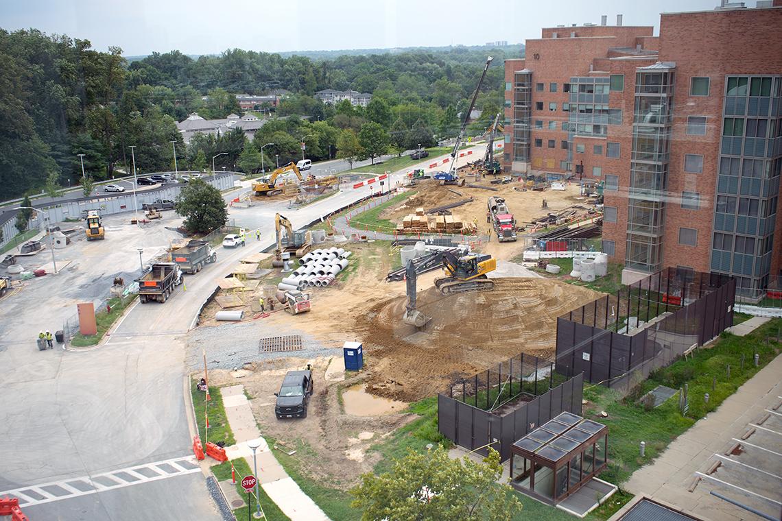 Birdseye view of construction site