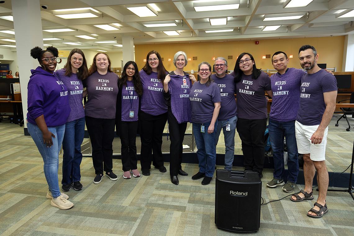 Doudna and the Nerds in Harmony in the NIH Library