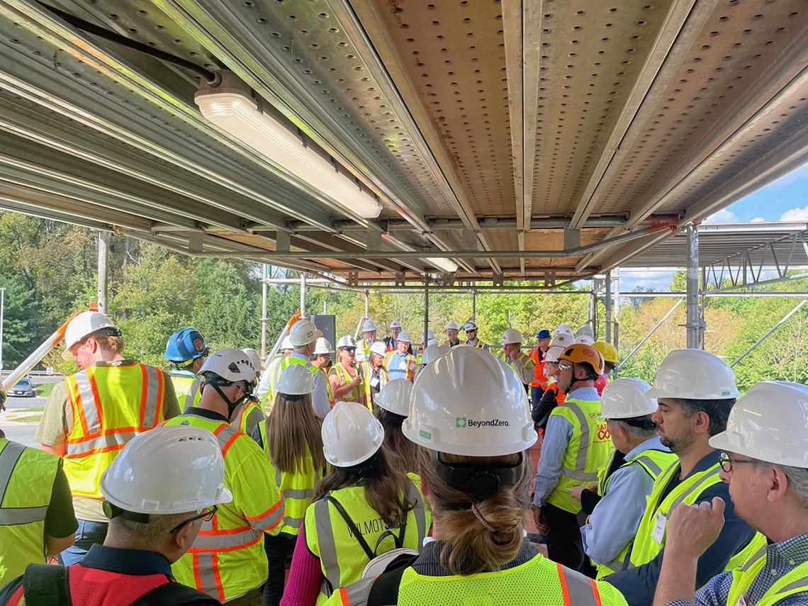 Members gather on the observation platform