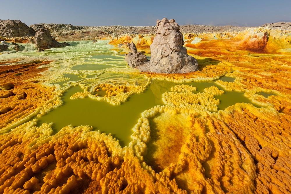 A geothermal spring in the Danakil Depression