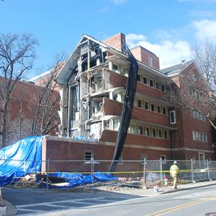 A half-demolished Bldg. 7
